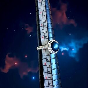 Beautiful Black Onyx Sterling Silver Ring, 7